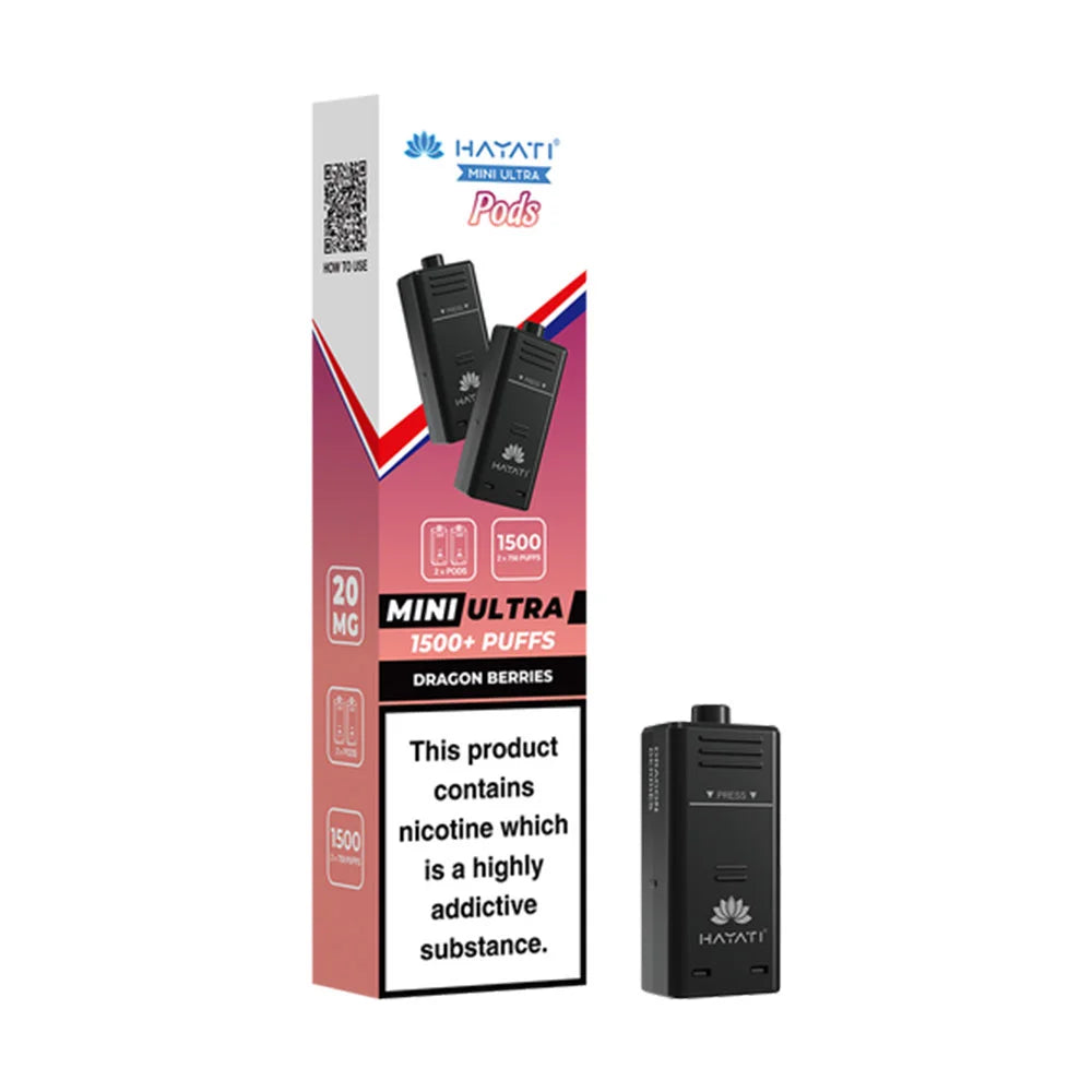 Hayati Ultra Mini 1500 Prefilled Pods - Dragon Berries