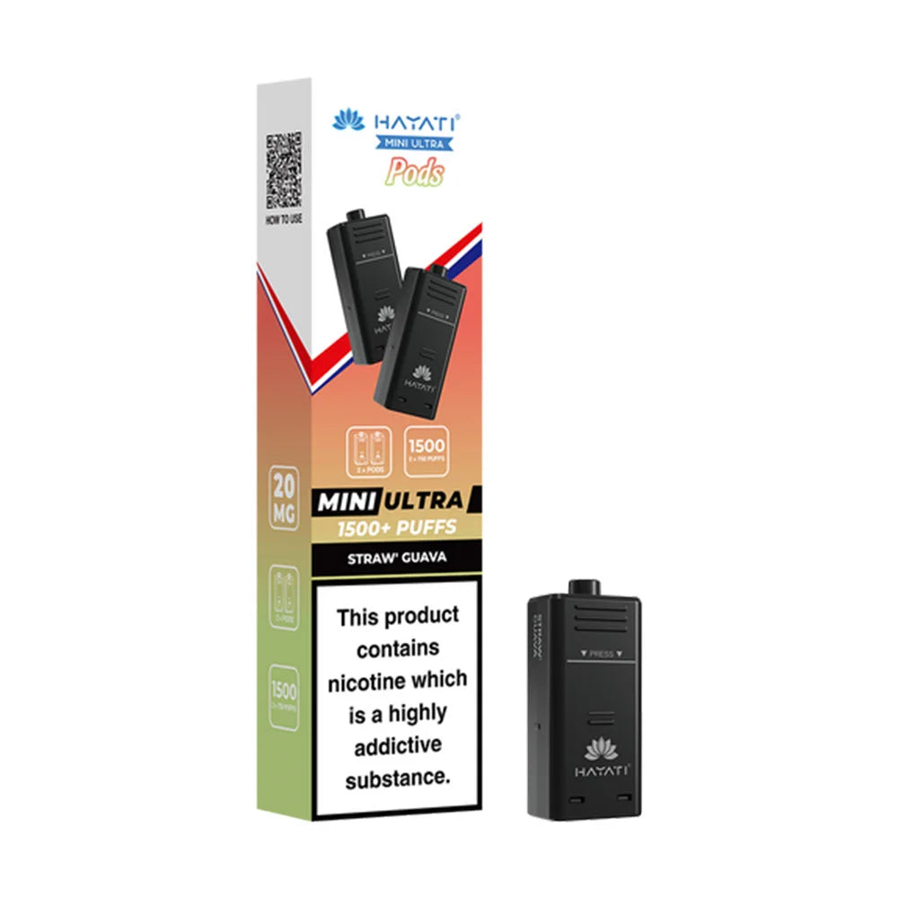 Hayati Ultra Mini 1500 Prefilled Pods - Straw Guava