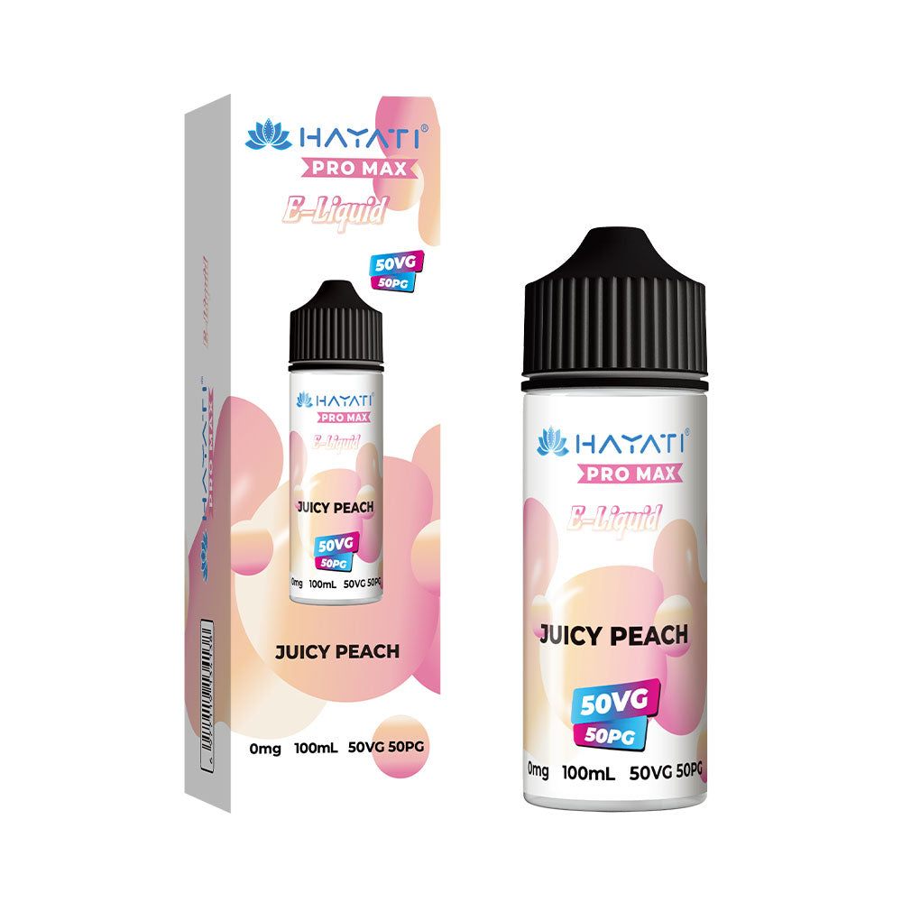 Juicy Peach Hayati Pro Max 50/50 100ml Shortfill Eliquid