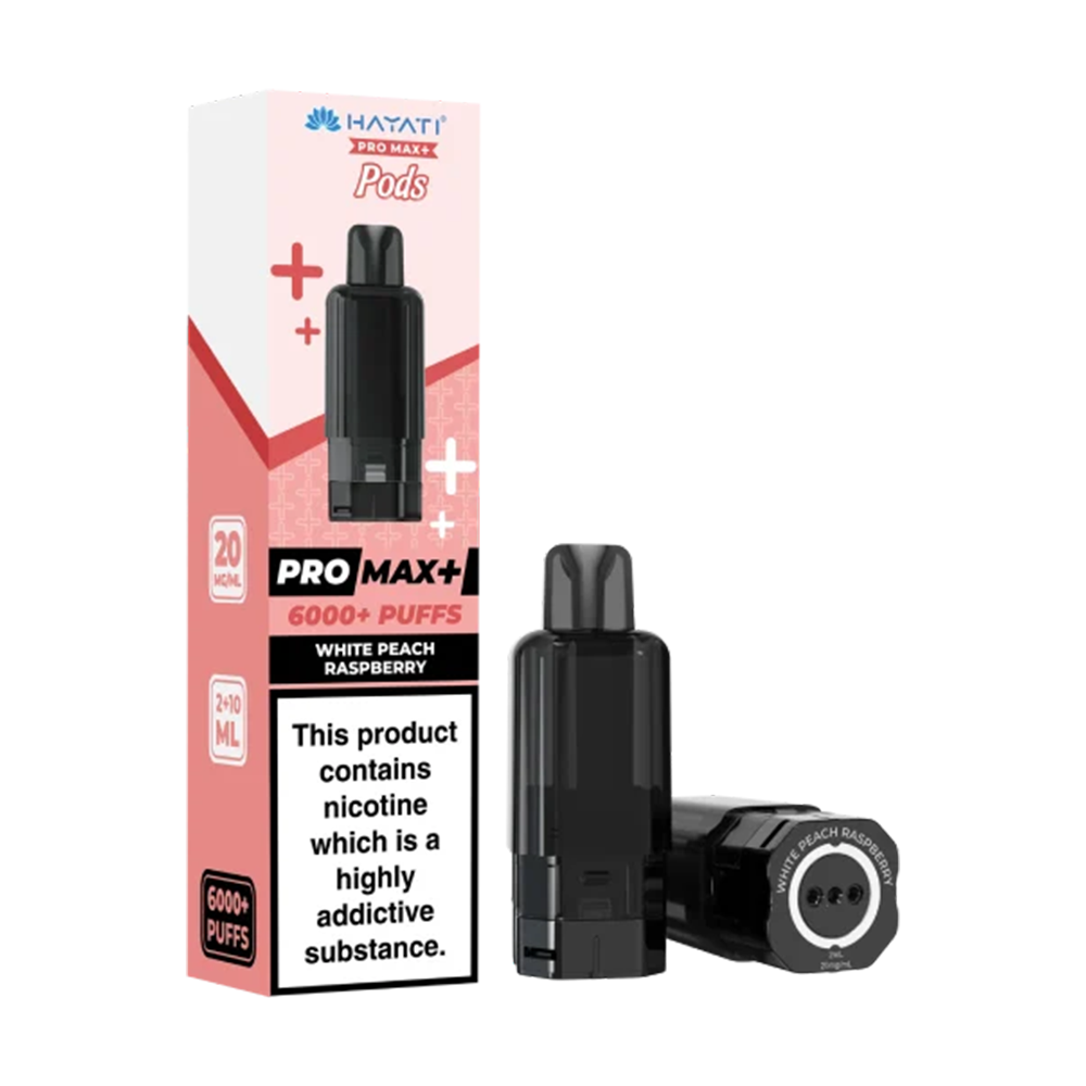 Hayati Pro Max Plus 6000 White Peach Raspberry prefilled pods
