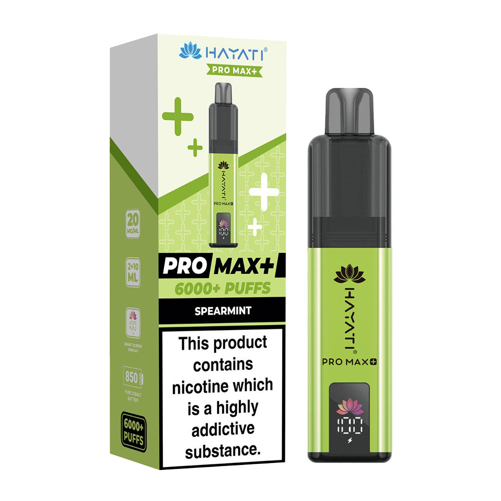 Hayati Pro Max Plus 6000 Spearmint prefilled vape kit
