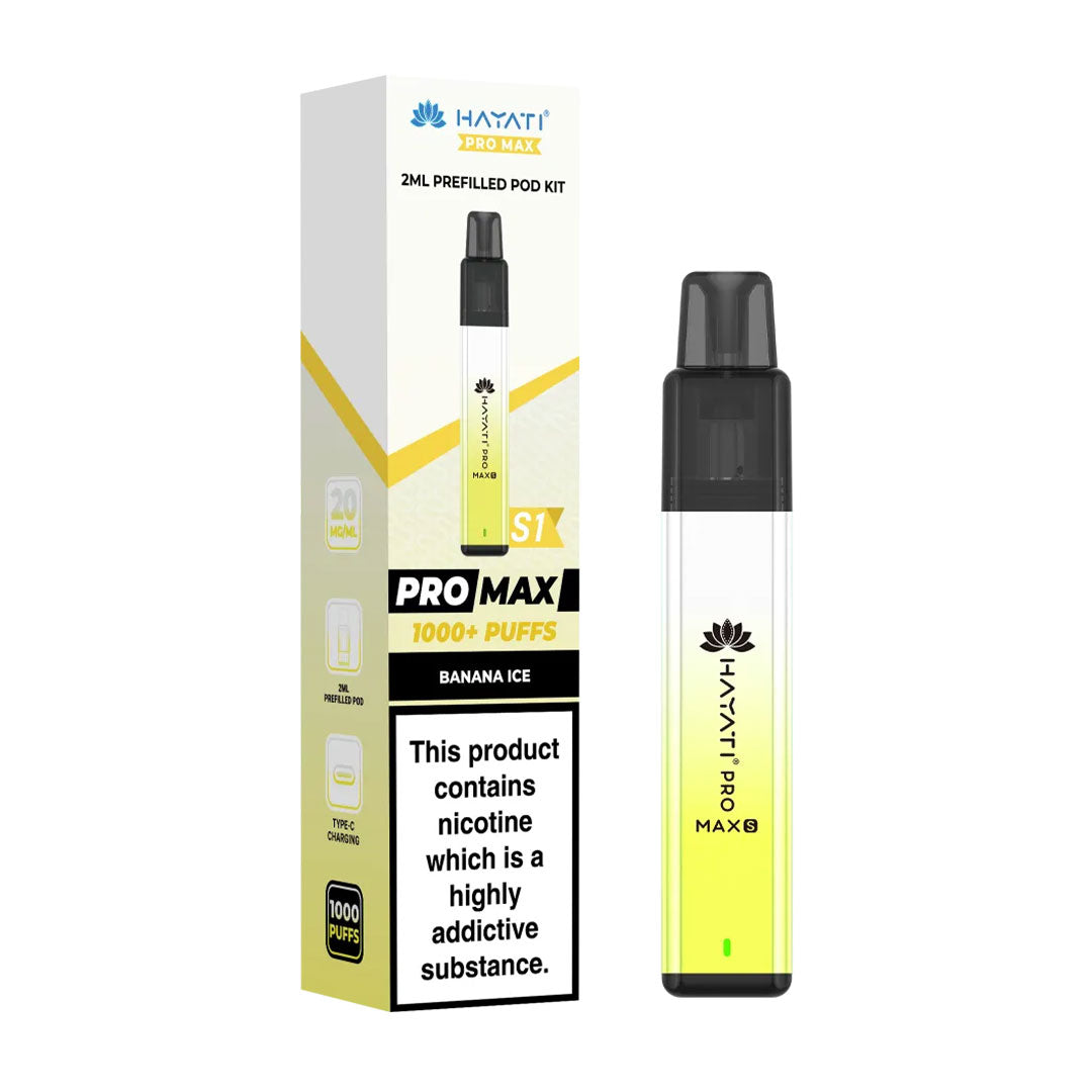 Hayati Pro Max Plus S1 1000 Puffs Prefilled Pod Kit - Banana Ice