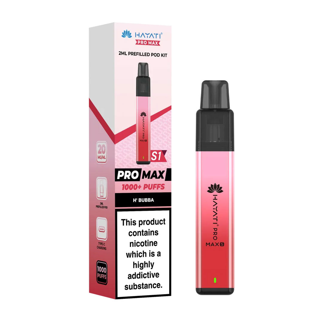 Hayati Pro Max Plus S1 1000 Puffs Prefilled Pod Kit - H Bubba