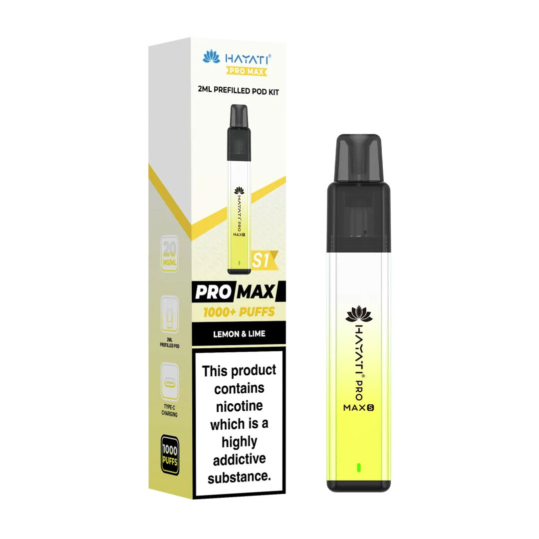 Hayati Pro Max Plus S1 1000 Puffs Prefilled Pod Kit - Lemon & Lime