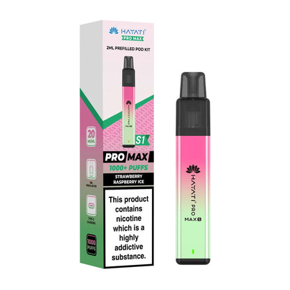 Hayati Pro Max Plus S1 1000 Puffs Prefilled Pod Kit - Strawberry Raspberry Ice