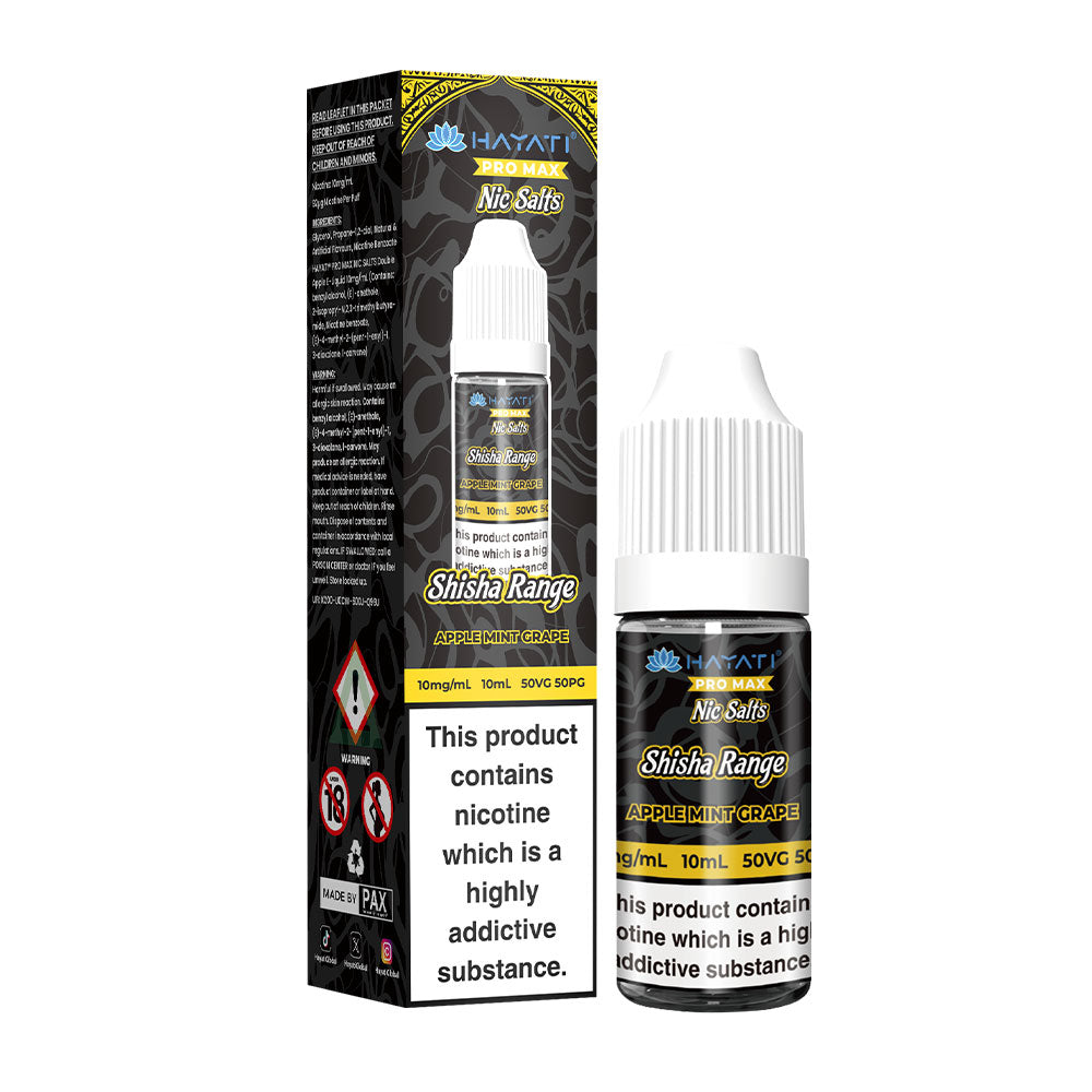 Apple Mint Grape Hayati Pro Max Shisha Range 10ml Nic Salts E Liquid