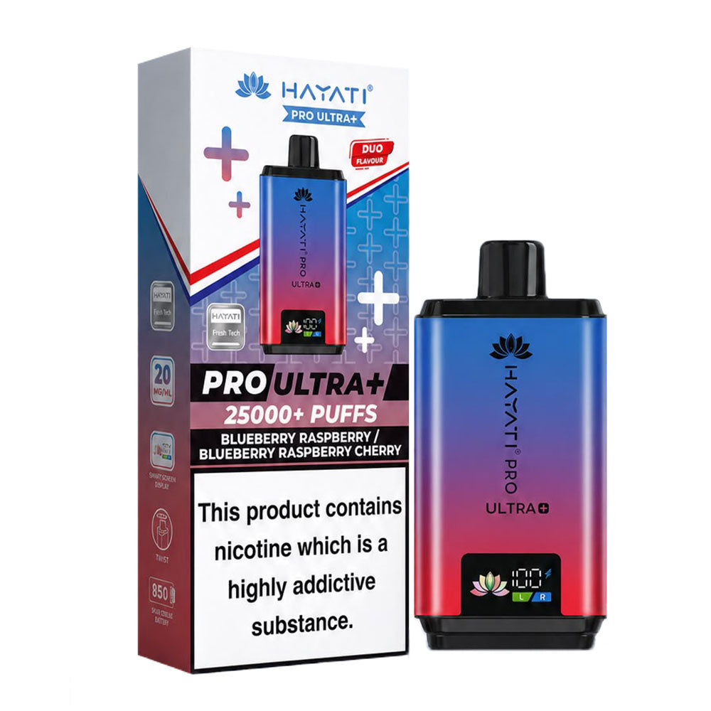 Hayati Pro Ultra Plus 25000 Blueberry Raspberry Blueberry Raspberry Cherry prefilled pod kit