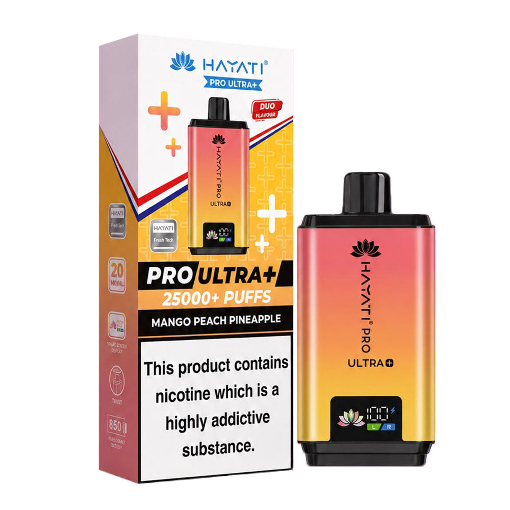 Hayati Pro Ultra Plus 25000 Mango Peach Pineapple prefilled pod kit