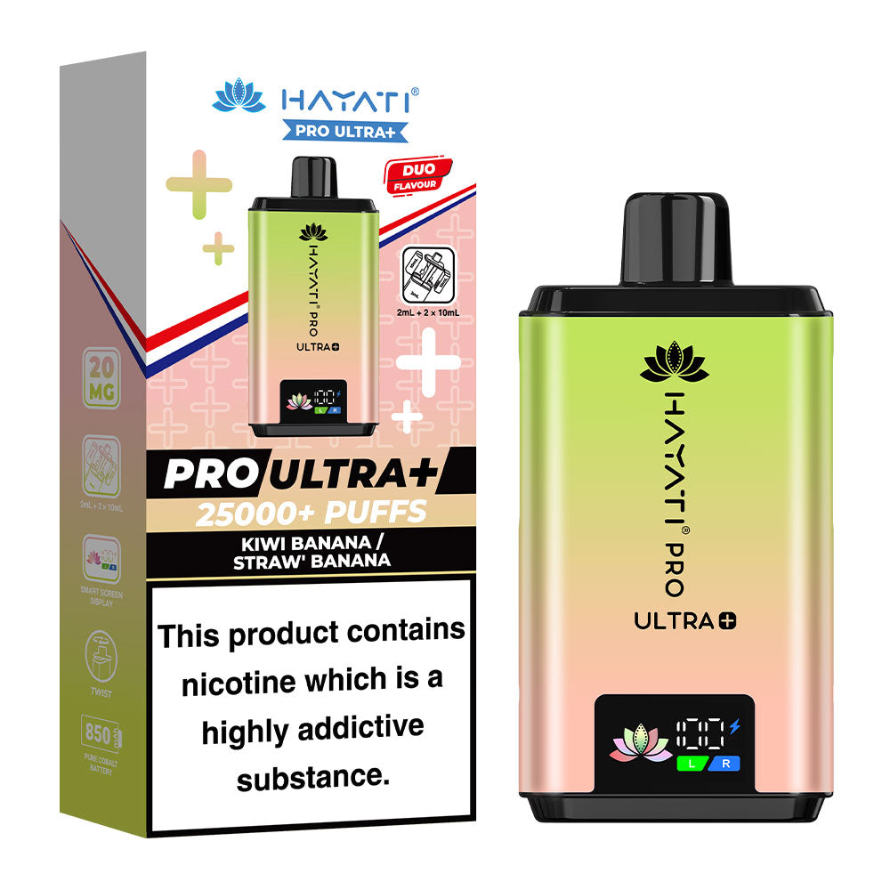 Hayati Pro Ultra Plus 25000 Prefilled Pod Kit Kiwi Banana / Straw' Banana