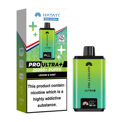Hayati Pro Ultra Plus 25000 Lemon Mint prefilled pod kit