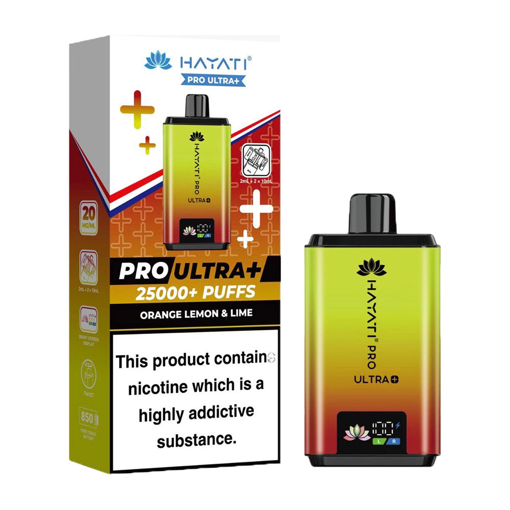 Hayati Pro Ultra Plus 25000 Orange Lemon Lime prefilled pod kit