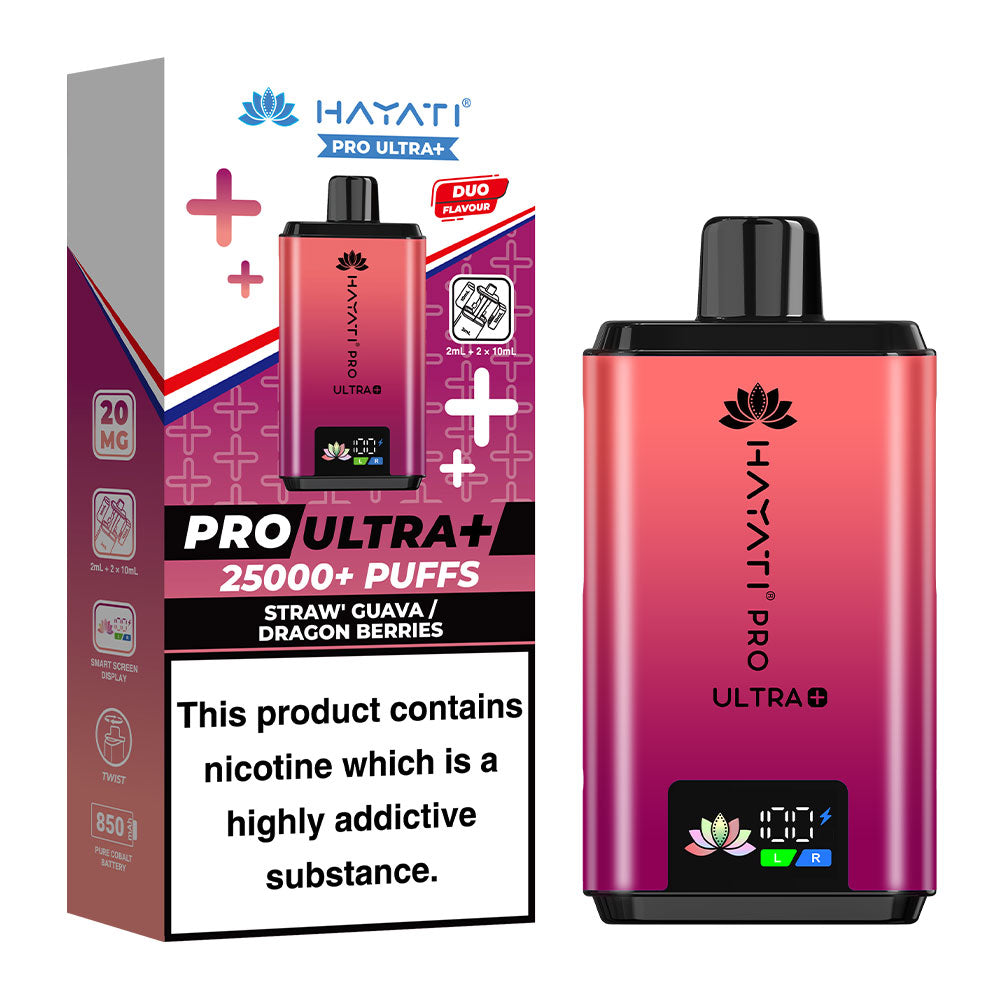 Hayati Pro Ultra Plus 25000 Prefilled Pod Kit Straw' Guava / Dragon Berries