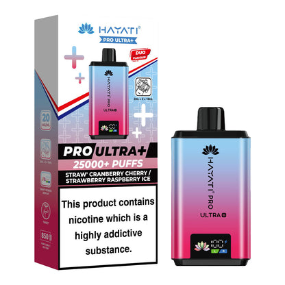 Hayati Pro Ultra Plus 25000 Straw Cranberry Cherry Strawberry Raspberry Ice prefilled pod kit