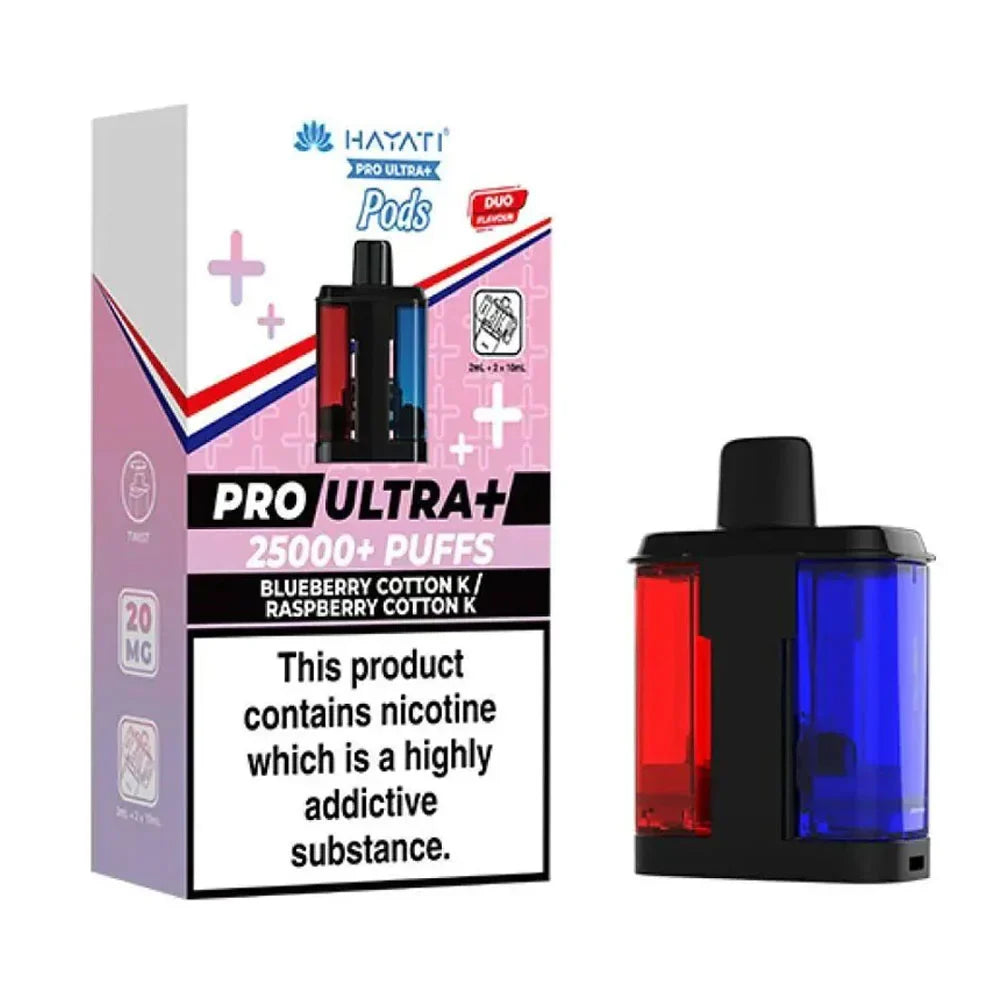 Hayati Pro Ultra Plus Prefilled Pods - Blueberry Cotton K / Raspberry Cotton K