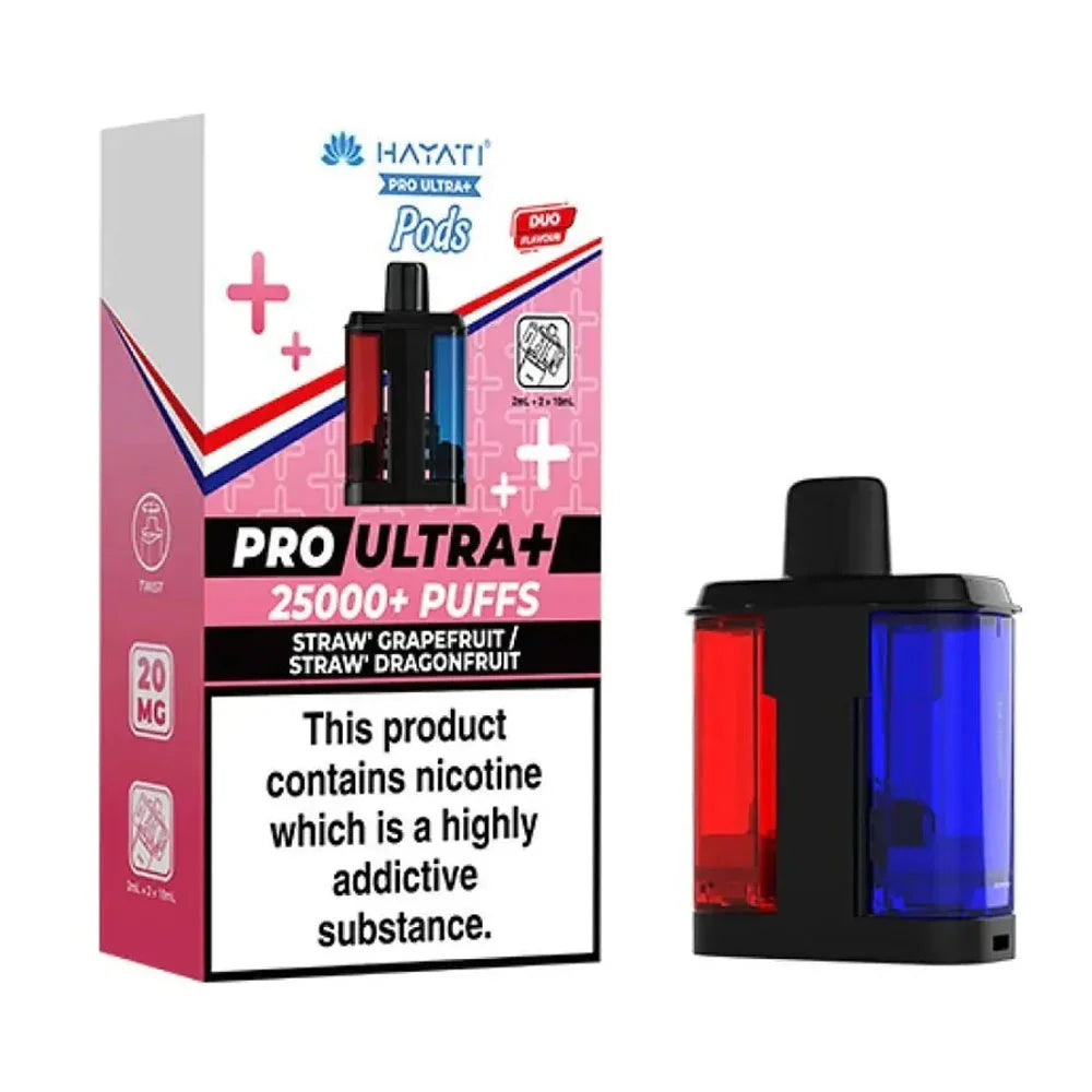 Hayati Pro Ultra Plus Prefilled Pods - Straw' Grapefruit / Straw' Dragonfruit