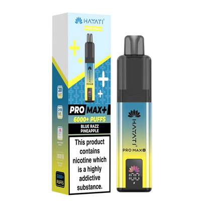 Hayati Pro Max Plus 6000 Blue Razz Pineapple prefilled vape kit