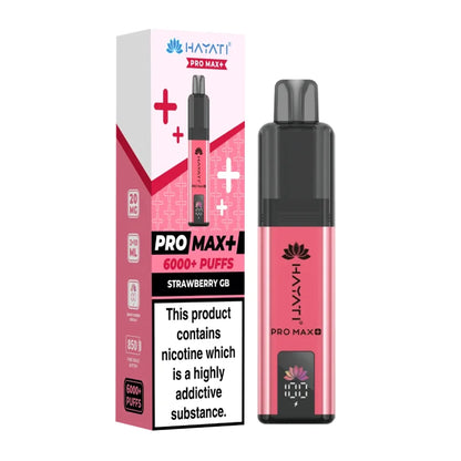 Hayati Pro Max Plus 6000 Strawberry GB prefilled vape kit