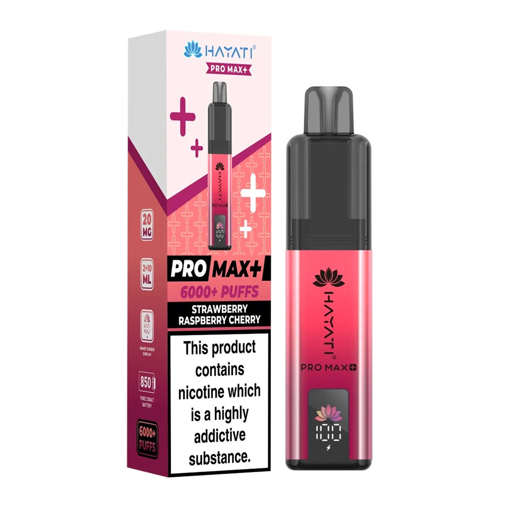 Hayati Pro Max Plus 6000 Strawberry Raspberry Cherry prefilled vape kit