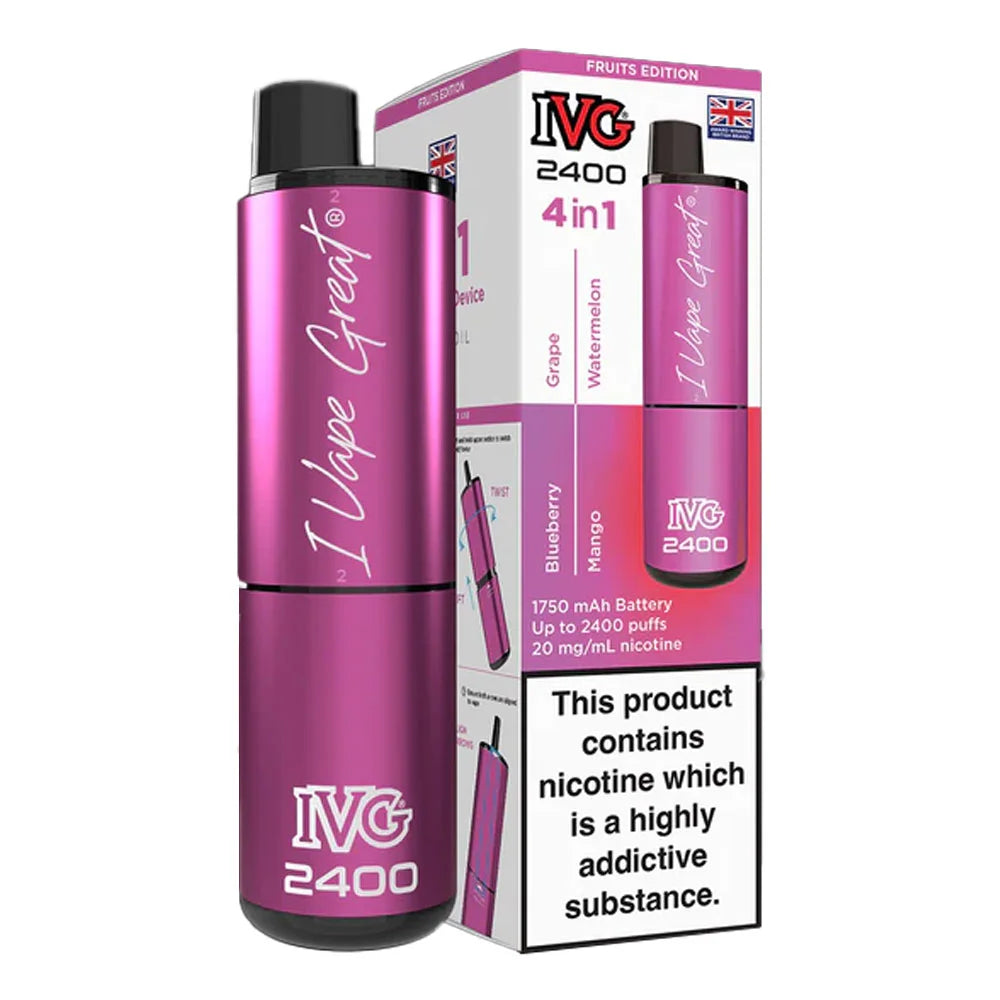 IVG 2400 4 in 1 Rechargeable Prefilled Pod Kit - Fruits Edition