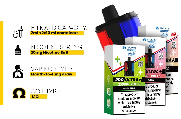 Hayati Pro Ultra Plus 25000 Pod Specifications