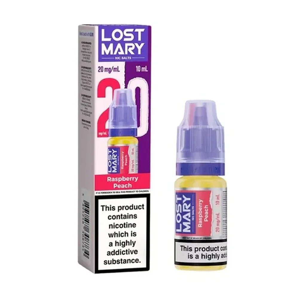 Lost Mary 10ml Nic Salt E Liquid - Raspberry Peach