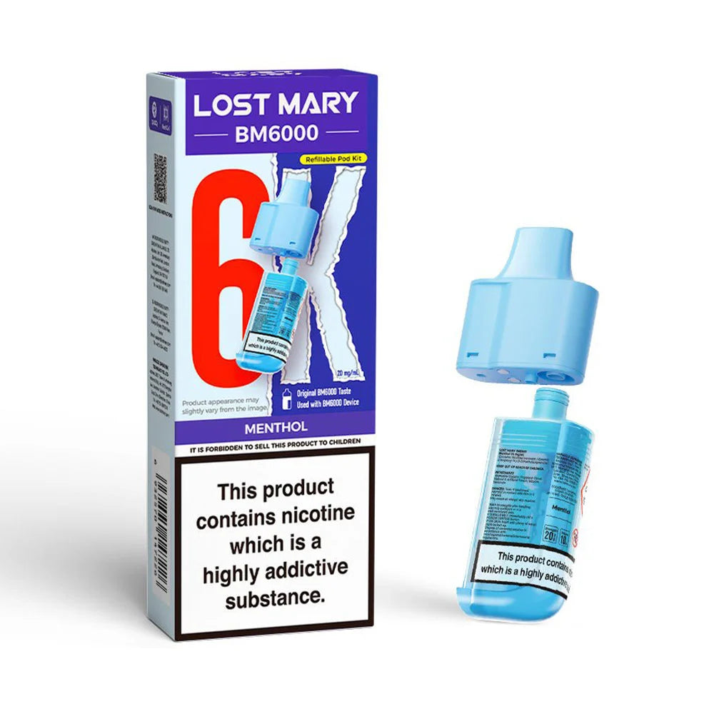 Lost Mary BM6000 Refillable Pod - Menthol