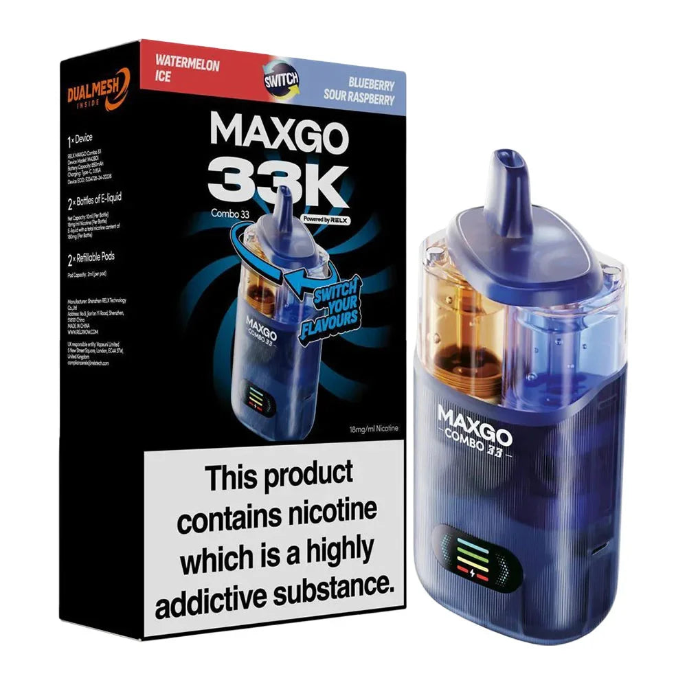 RELX Maxgo Combo 33K Puff Rechargeable Vape Kit RELX Maxgo Combo 33K Puff Rechargeable Vape Kit