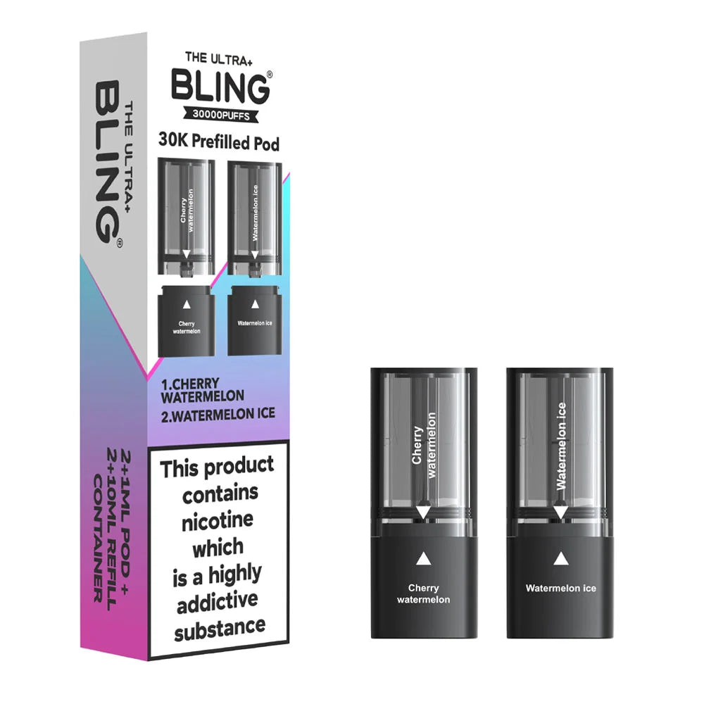 The Bling Ultra Plus 30K Prefilled Pods - Cherry Watermelon / Watermelon Ice