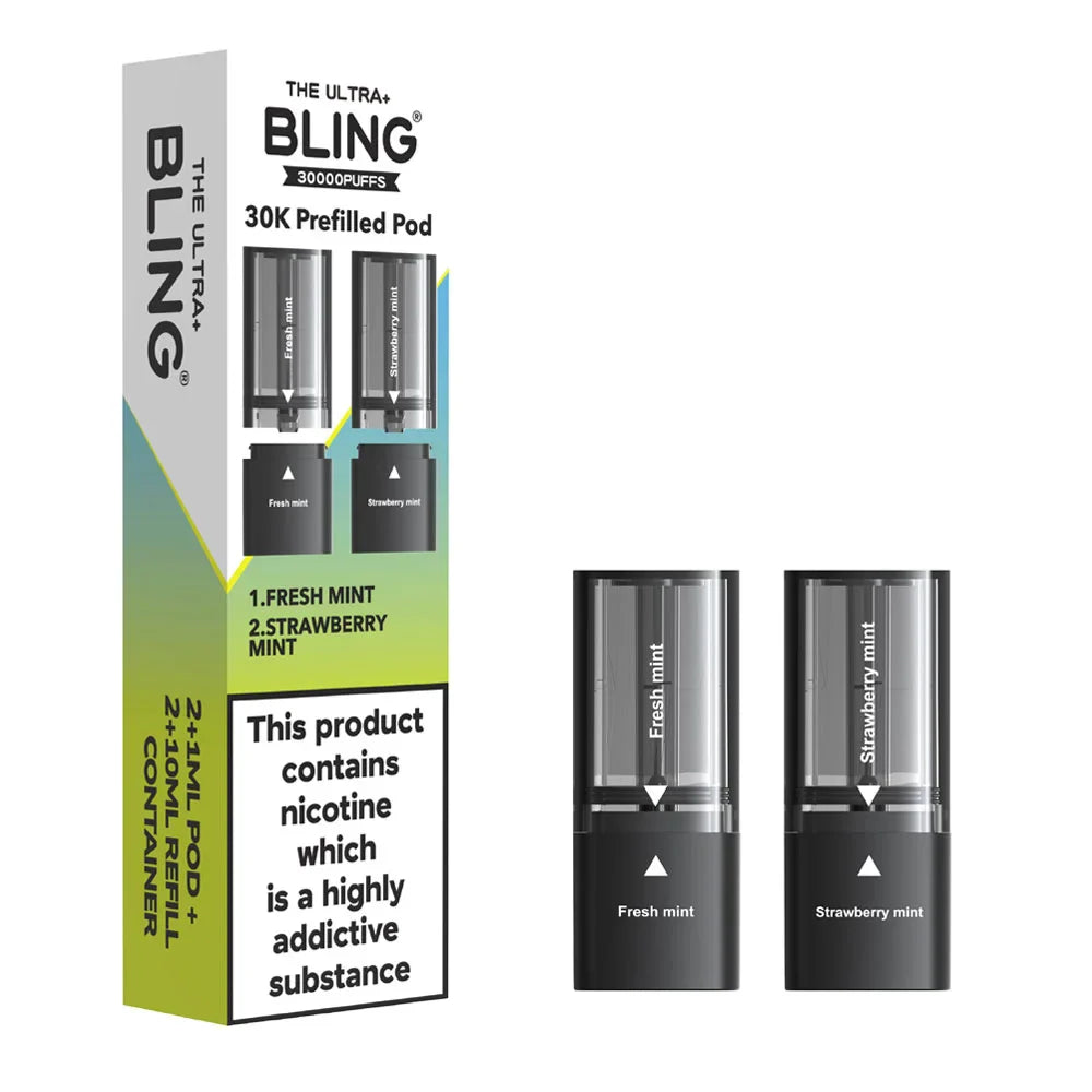 The Bling Ultra Plus 30K Prefilled Pods - Fresh Mint / Strawberry Mint