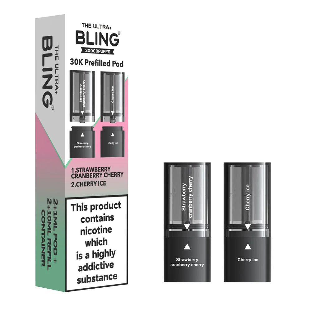 The Bling Ultra Plus 30K Prefilled Pods - Strawberry Cranberry Cherry / Cherry Ice