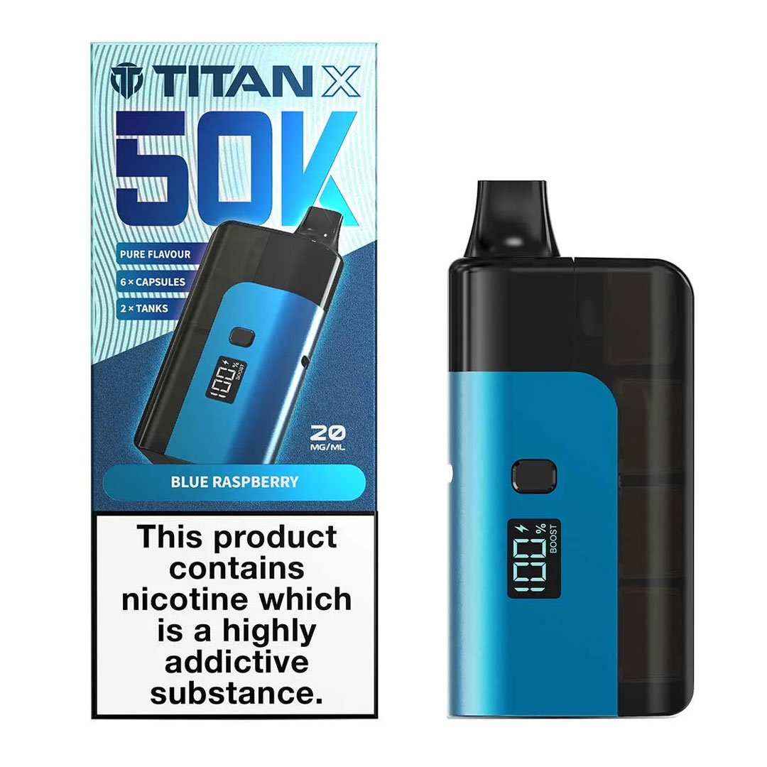 Titan X 50K Prefilled Pod Kit - Blue Raspberry