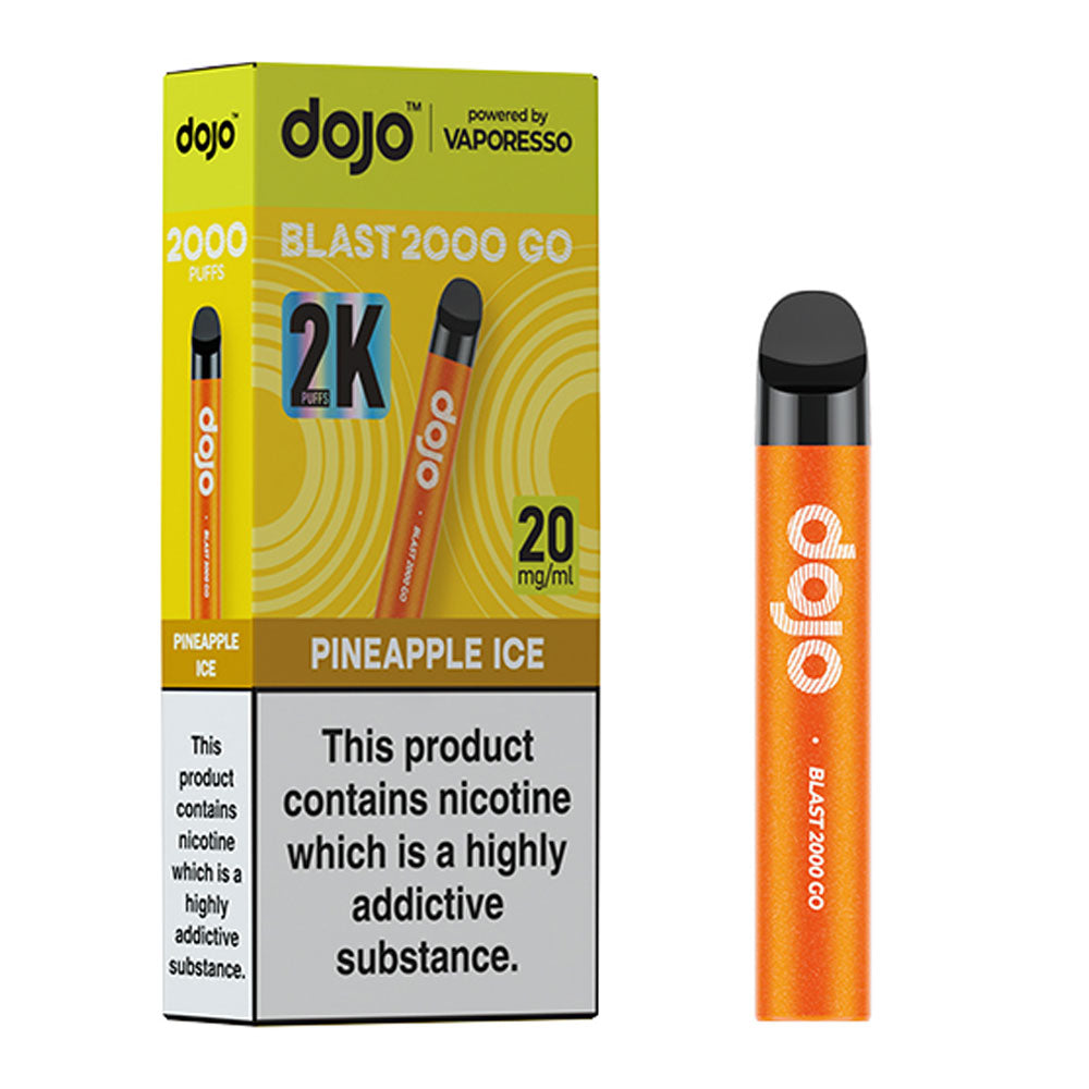 Dojo Blast 2000 GO – Pineapple Ice, 2000 puffs, 20mg nicotine.