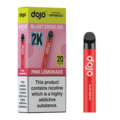 Dojo Blast 2000 GO – Pink Lemonade, 2000 puffs, 20mg nicotine.