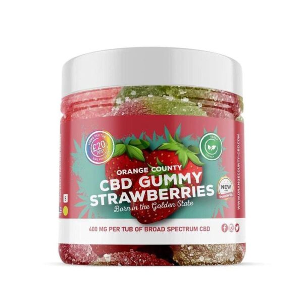 CBD Gummy Strawberries Small Tub 1200mg