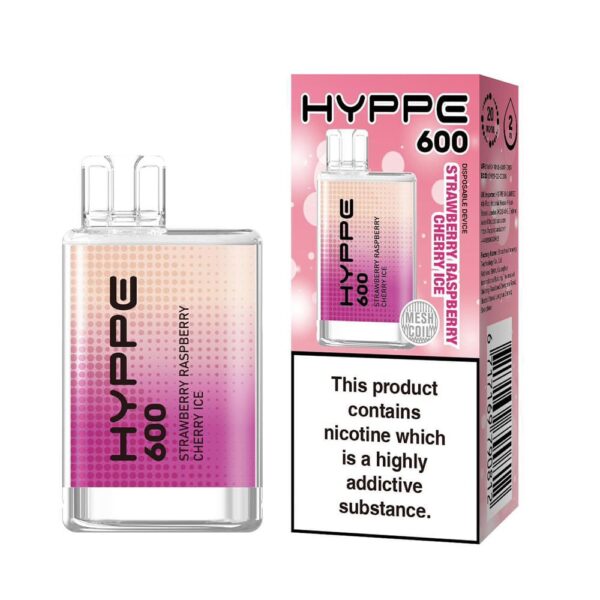 Strawberry Raspberry Cherry Ice Hyppe 600 Puffs Disposable Vape