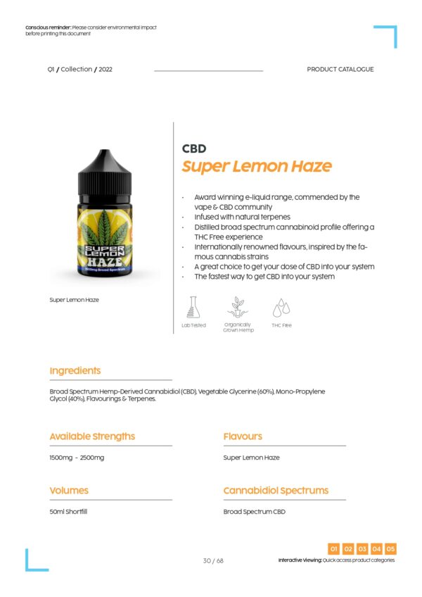 CBD E-Liquid Super Lemon Haze 50ml/1500mg