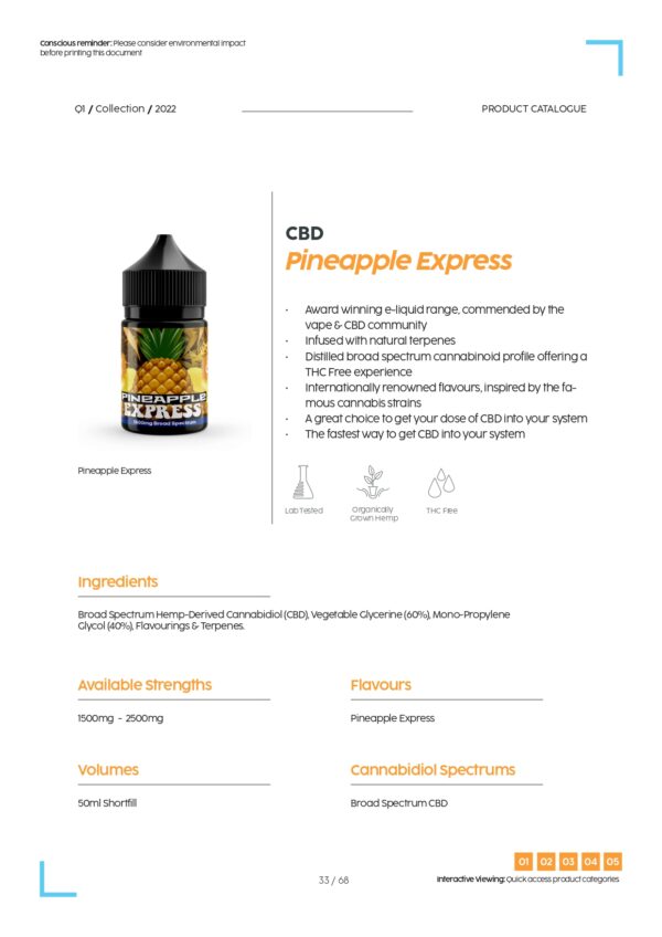CBD Pineapple Express 50ml E-liquid 2500mg