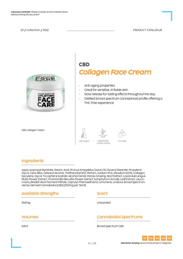 CBD Collagen Face Cream 350mg 50ml